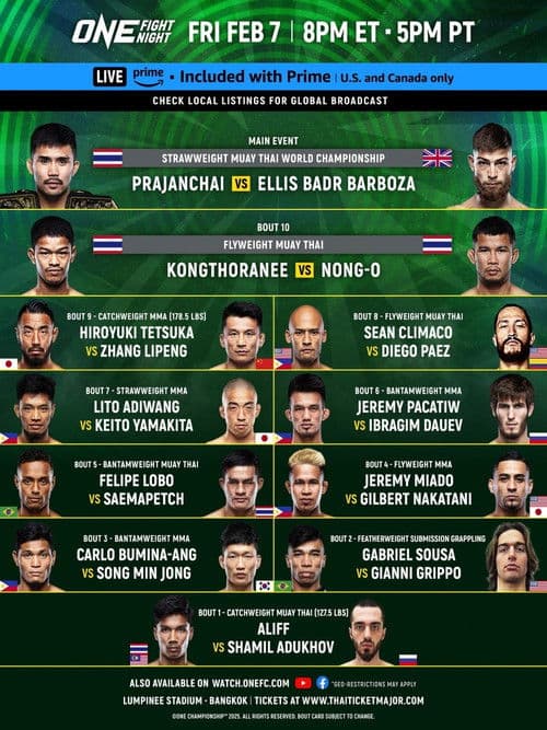 ONE Fight Night 28: Prajanchai vs. Barboza